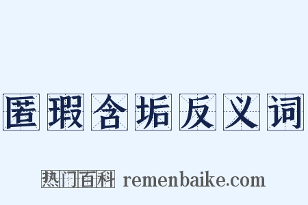 匿瑕含垢反义词是什么意思的图片